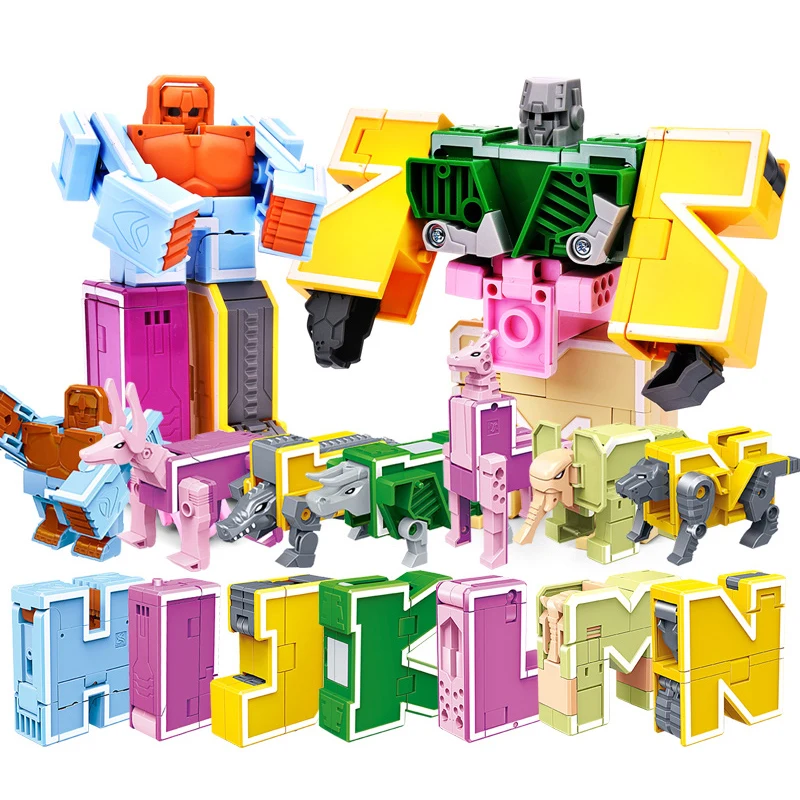 

Action Figure Transformation Letter Robot Deformation Robot Toy For Kids Creative Blocks Assembling Educational Blocks Toys Gift
