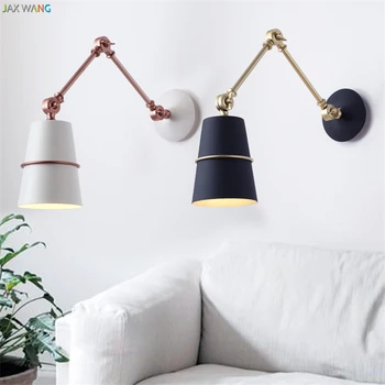 

JW_Nordic Long Arm Wall Lamps Modern LED Adjustable Wall Sconce Telescopic Lights Living Room Bedroom Bedside Lamp Decor Fixture