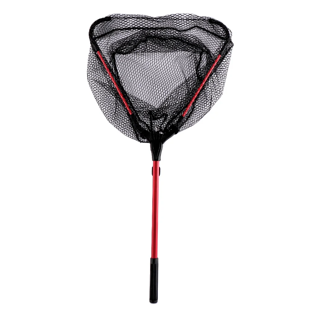 80cm Retractable Single Triangular Ultra-Light Folding Aluminum Alloy Handle Fishing Landing Net