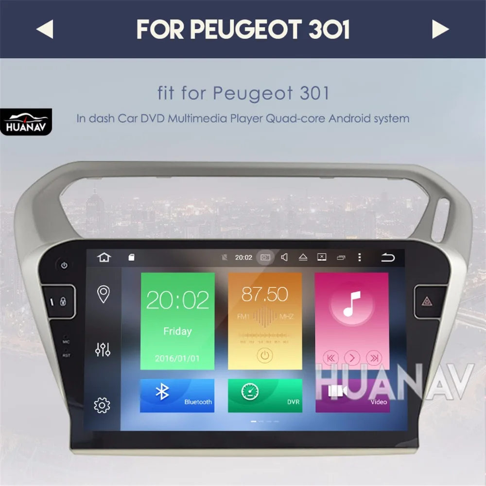 Автомобильный dvd плеер GPS навигация для PEUGEOT 301 2014 2017 Citroen Elysee Android8/Android7