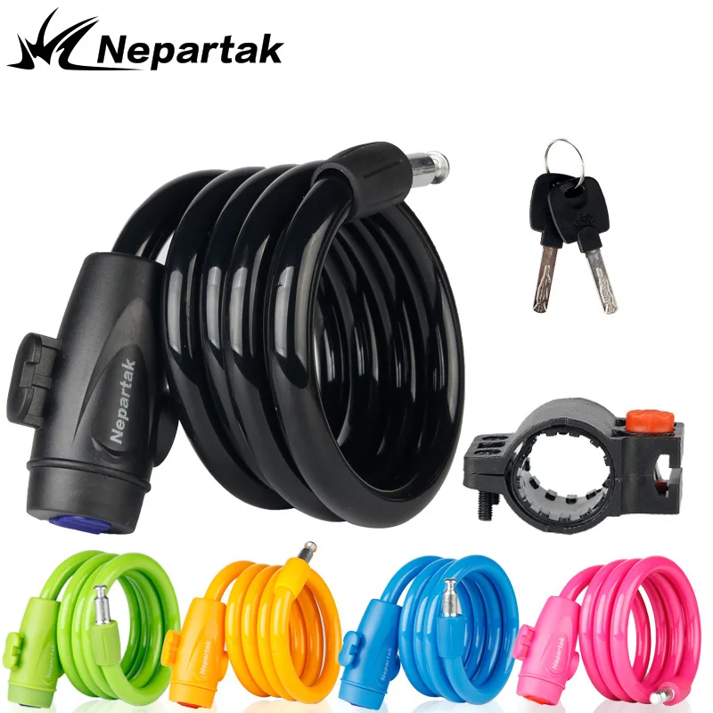 

Mountain bike cable lock 5 color 1m bicycle anti-theft lock key road bike motorcycle universal portable wheel lock