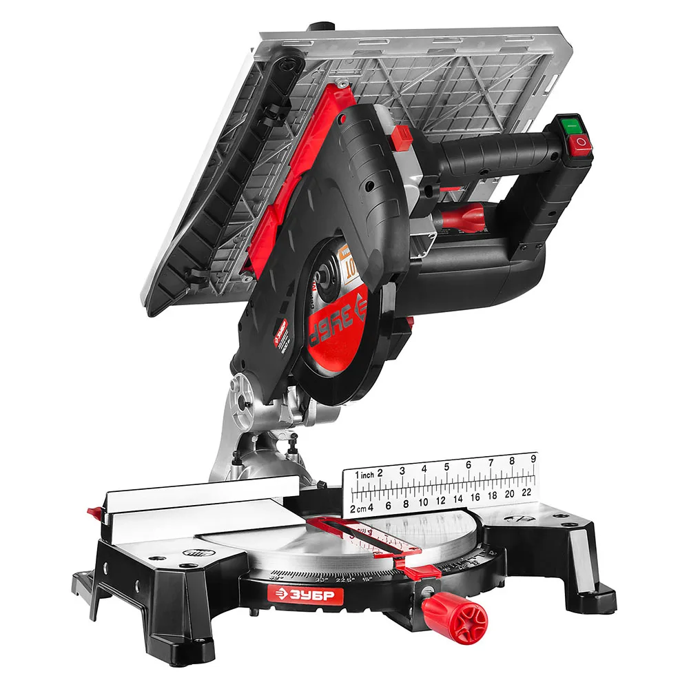 Пила торцовочная настольная ЗУБР ЗПТК-255-1800 (Мощность 1800 Вт, диаметр диска 250 мм, скорость вращения 4500 об/мин, макс.ширина пропила 130 мм, макс.глубина пропила 75 мм)