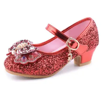 

Girls Fashion Shoes Elsa Princess Shoes Kids Elegant Dance Party Wedding Shoes Chaussure Enfants Blue Pink