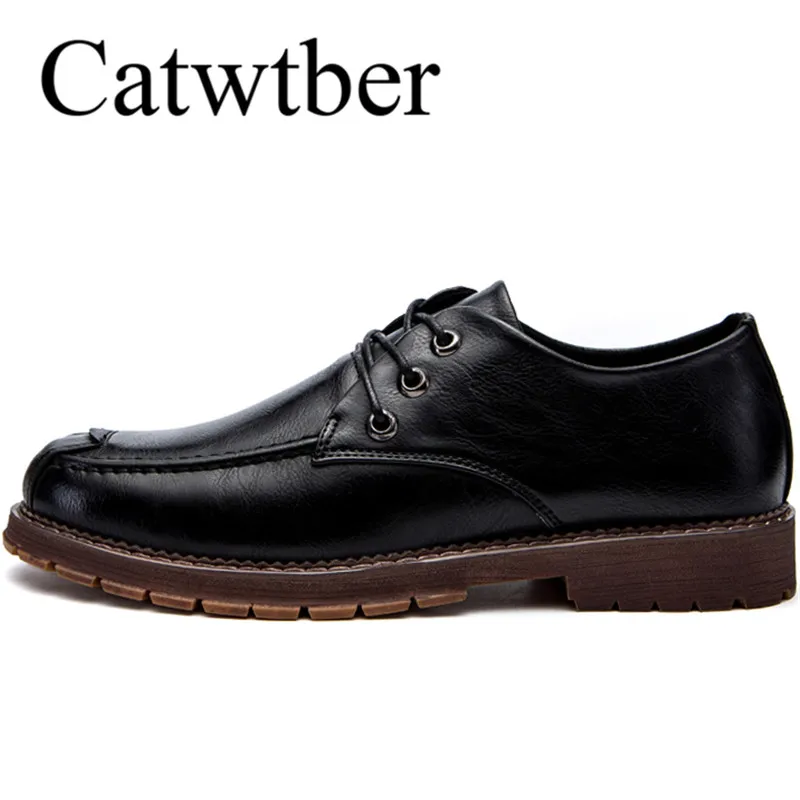 

Catwtber 2018 New Men Autumn Fashion Working Shoes Quality Flats Lace-up Men Shoes Walking Comfortable Breathable Men Oxfords