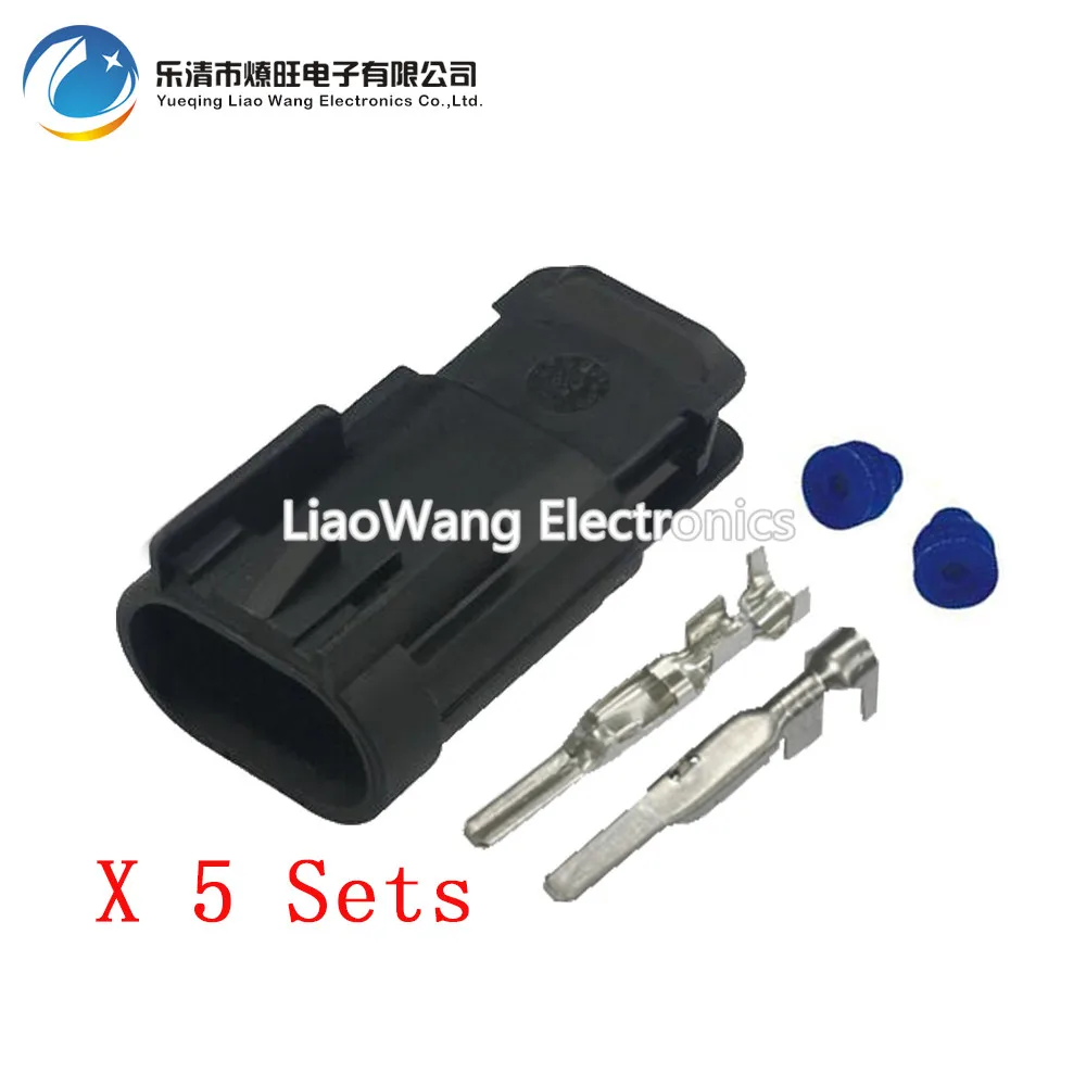 

5 sets waterproof connector with automotive connector with terminal plug DJ7025D-2.8-11 2P