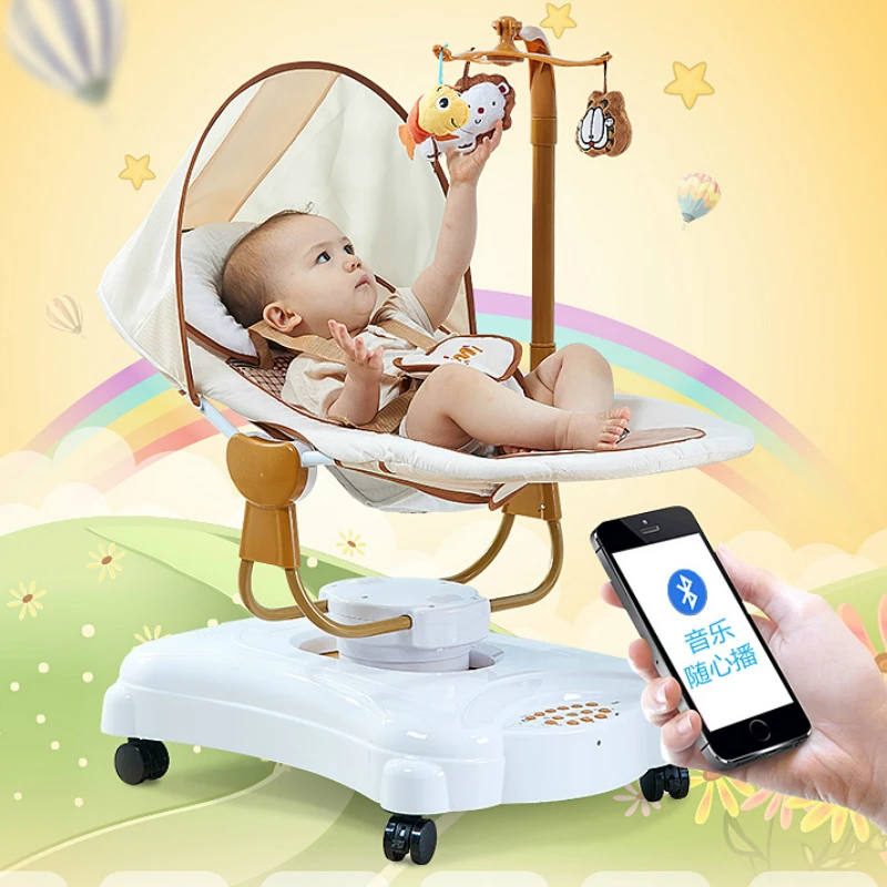 

Baby To Sleep Cradle Rocking Chair Electric Crib Baby Bouncer Swing with Plug Intelligent Newborn Bed Bluetooth Version