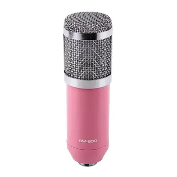 

Professional BM-800 Condenser Microphone Dynamic Mic Sound Audio Studio Recording Microphone With Stand Shock Mount(Pink)