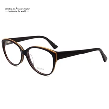 Новая мода Досуг кошачий глаз ацетат женские очки X001-C4