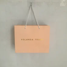 Custom logo Wholesales 1000pcs/lot Fashion Shopping paper Bags with rope handle Elegant and Beautiful Reusable Gold foiled bags