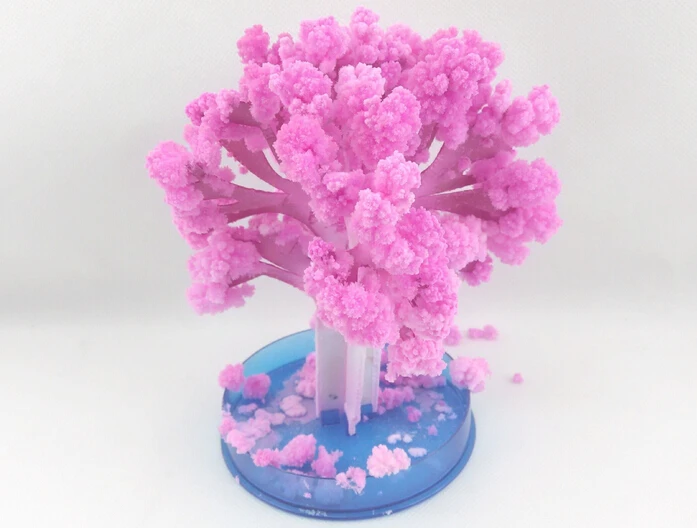 2018 14x11 см розовый большой магия расти Бумага японская Сакура Дерево волшебным растущих деревьев комплект настольных Cherry Blossom детские