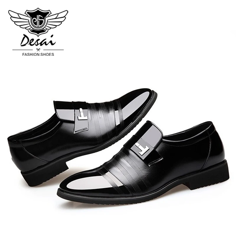 DESAI Brand 2019 Spring New Shoes Men Leather Shoes Business Dress Casual Men's Shoes Tip Wedding Formal Shoes