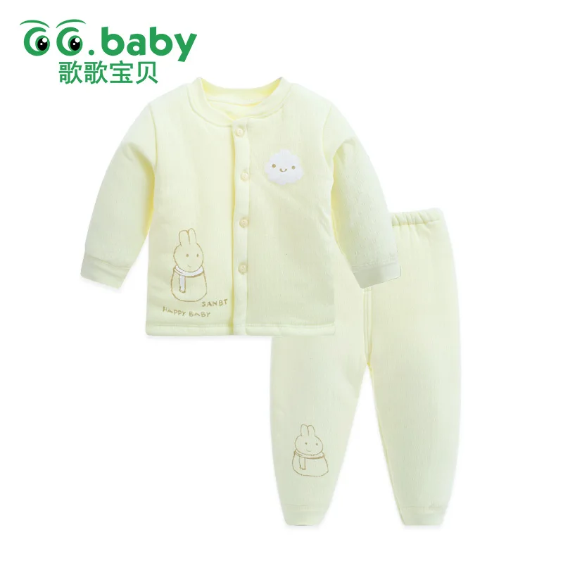 

Rabbit Winter Thick Baby Pajamas Sleep Sets For Newborns Warm Cotton Baby Boy Clothing Set Kid Girls Suit Spring Clothes Pajamas