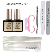 Lulaa 7 шт 2*8 мл волшебный лопнутый гель набор для полировки ногтей Очиститель 2* пилка для ногтей отодвигатель кутикулы случайный цвет кисти для ногтей TSLM1