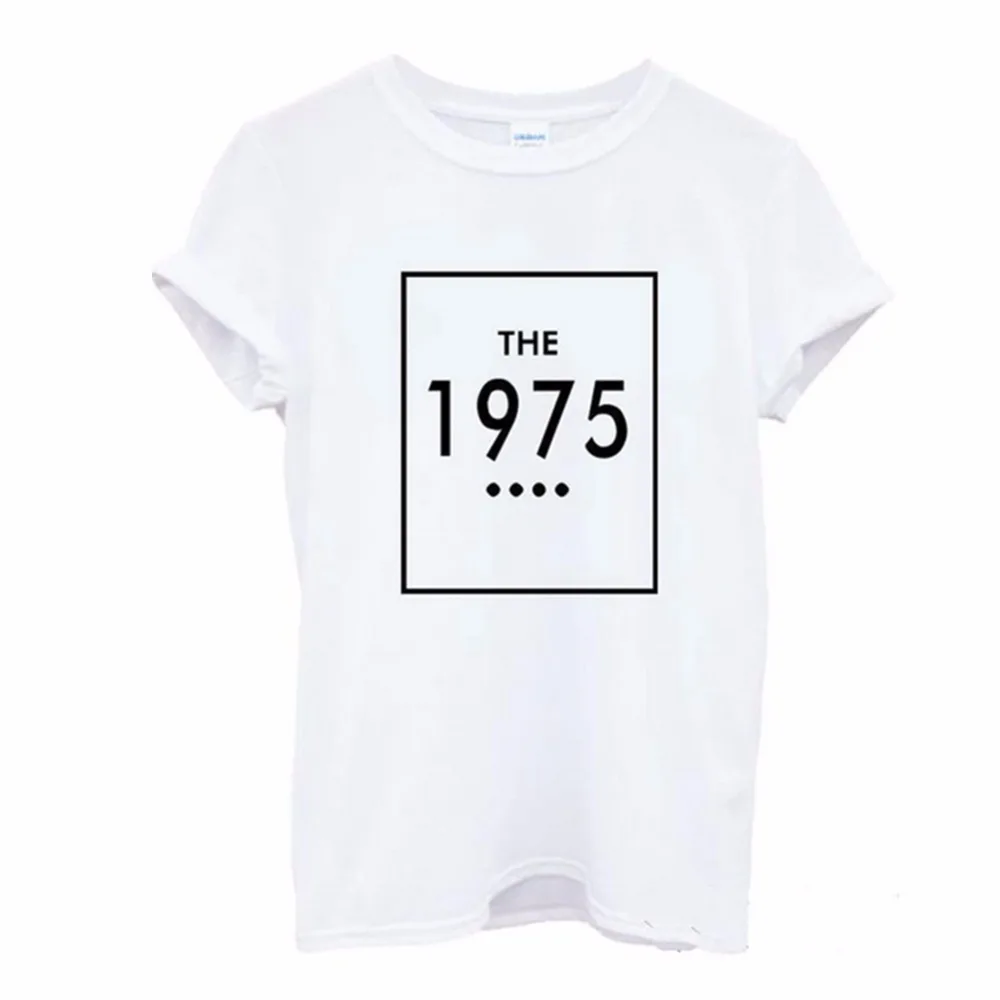 Camiseta de Mujer ROSASSY Tops camisetas de Mujer talla grande Camiseta de Mujer de moda La Camiseta con estampado de letras 1975 para Mujer Camiseta de Mujer ROSASSY Tops camisetas de Mujer talla grande Camiseta de Mujer de moda La Camiseta con estampado de letras 1975 para Mujer