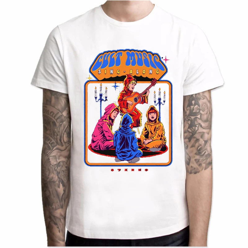 Мужская забавная футболка Let's sacross Toby, Мужская футболка с коротким рукавом, графическая Футболка с принтом, демоны, ужас, дьявол, поклонение сатанизму - Цвет: Picture-14