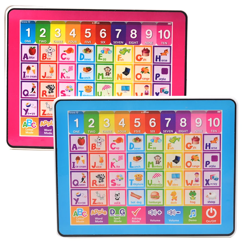 English ABC Computer Educational Toys for Children,Ypad Learning Machine Kids Tablet Gift with 10 Number and 26 Alphabet Learn