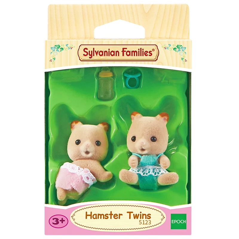 Sylvanian Families пушистый кукольный домик с животными, фигурка хомяка, близнецы, комплект для малышей, подарок для девочек, новинка 5123