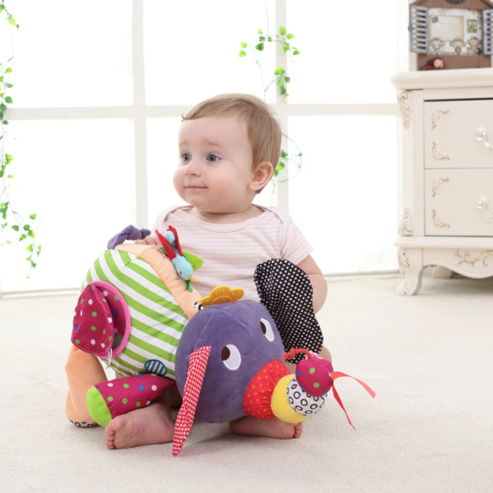 Babelemi картонная кукла-Слон с прорезывателем и колокольчиком детские развивающие плюшевые игрушки 0-12 месяцев