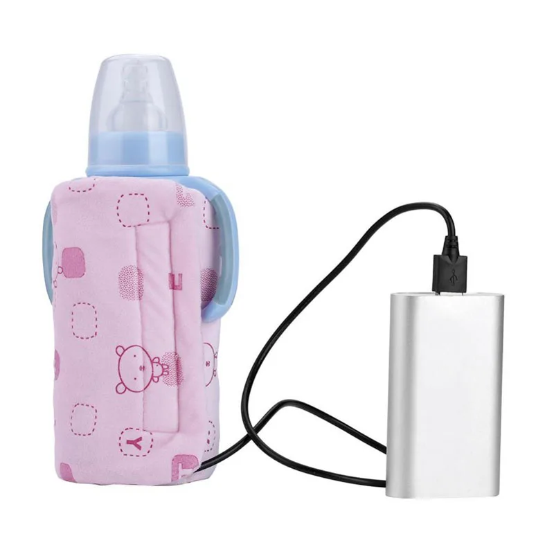 Pink Portable USB Heating Infant Breast Milk Warmer Travel Mug Temperature Control Breast Milk Cup for Outside Walk Shopping Travelling ViaGasaFamido USB Baby Bottle Warmer