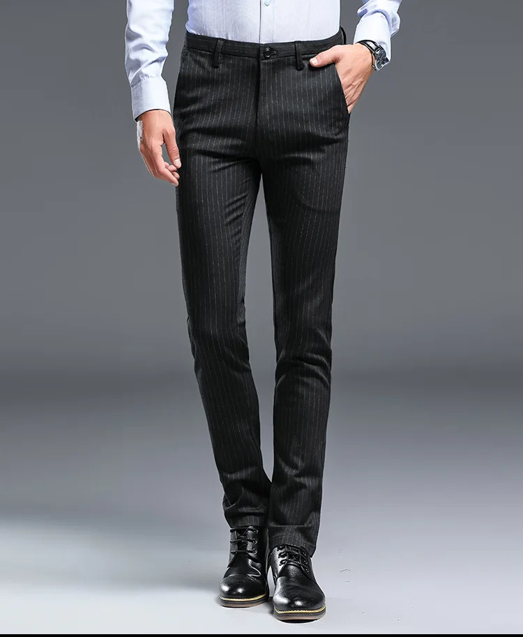 Marca Negro Gris Rayas Delgado Vestido Formal Pantalones Para