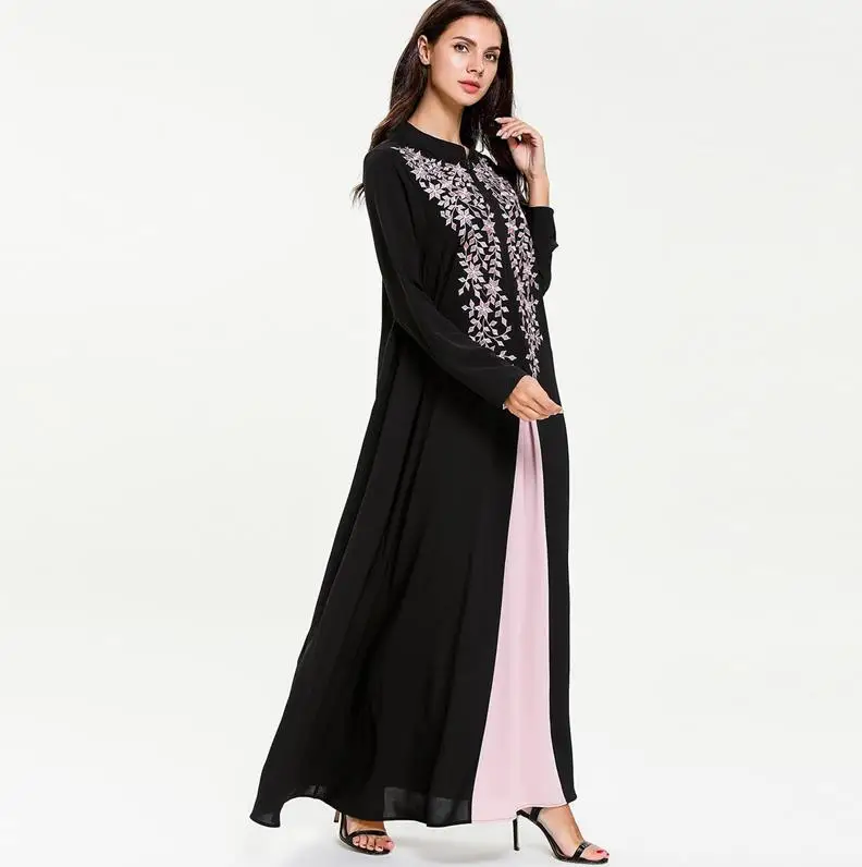 Рамадан Vestidos кафтан абайя Дубай исламский, Арабский платье макси мусульманский хиджаб платье без рукавов Femme Sukienki женские Eid платья - Цвет: Black dress