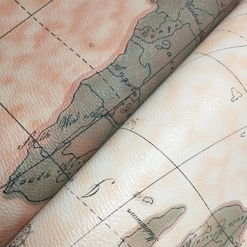 Buy PVC Printed Map Globe Leather Synthetic Leather