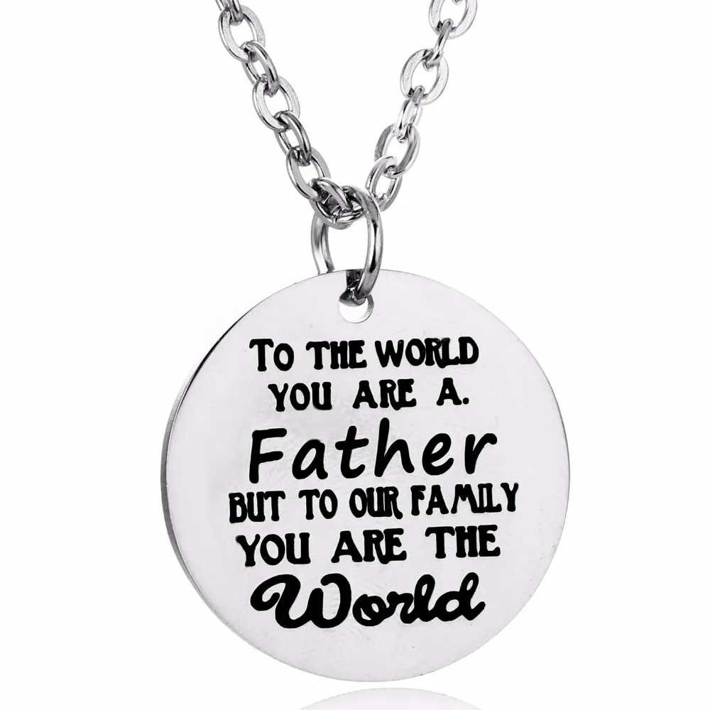 Charm Dad Daddy Necklaces To The World You Are A Father Pendant