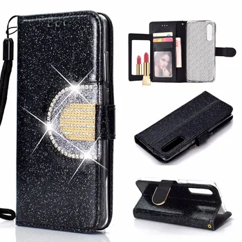 

20pcs/lot Loose powder splicing Mirror leather best cover case for Huawei P20 P20 lite P20 Pro P30 P30 Pro book cover case