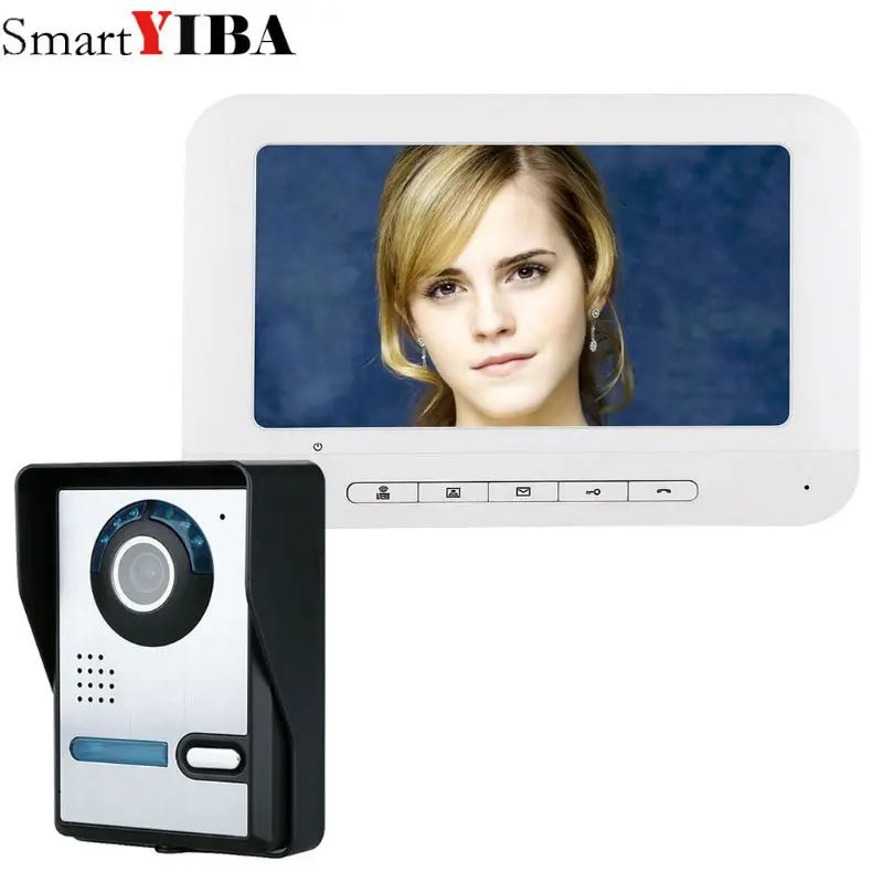 SmartYIBA 7 дюймов телефон видео домофон дверные звонки системы Поддержка видео фотографировать проводной Цвет мониторы ИК Ночное Видение