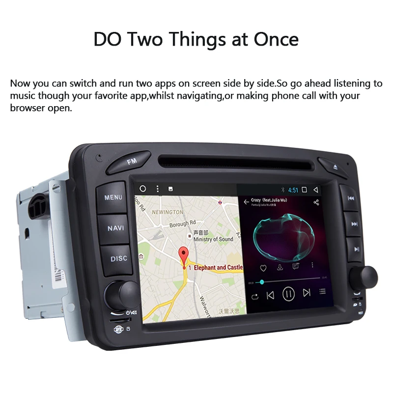 Excellent Android 8.1 4 Core Car DVD Player Multimedia Head Unit Navigation For Mercedes/Benz/W209/W203/Viano/W639/Vito Radio GPS Wifi FM 3