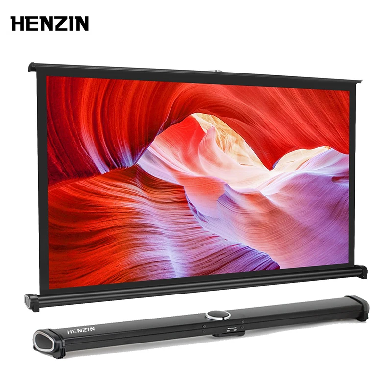 HENZIN Mini Portable 40 inch 16:9 Table Projector Screen HD Matt White Tabletop Projection Screen for LED/LCD/DLP projectors HENZIN Mini Portable 40 inch 16:9 Table Projector Screen HD Matt White Tabletop Projection Screen for LED/LCD/DLP projectors