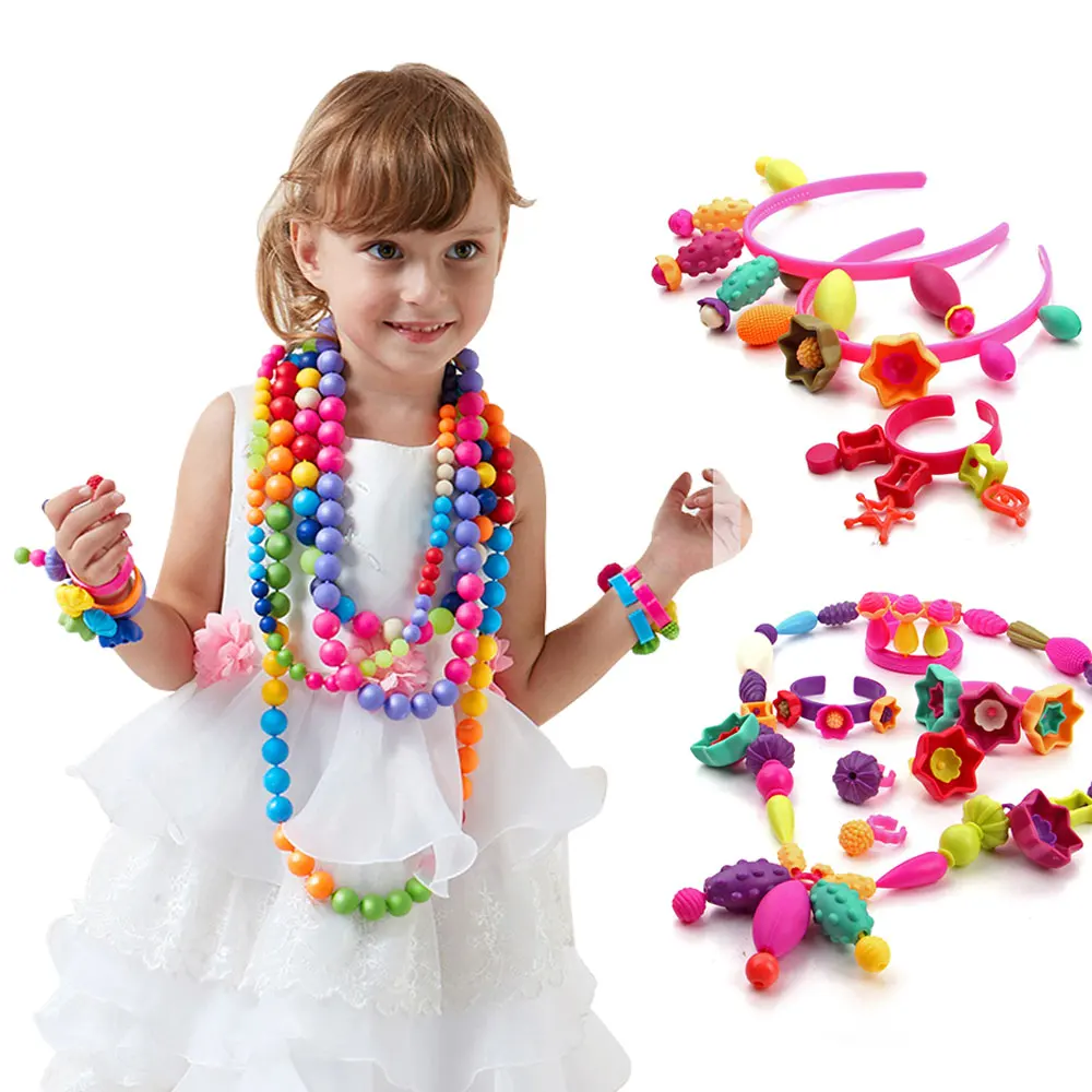 Pop Beads Toys Candy Sugar Jewelry Puzzle Toys Handmade DIY Plastic Pop