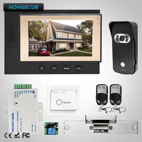 

HOMSECUR 7" Video Door Entry Phone Call System+Black Camera for Home Security (TC021-B+TM701-B)