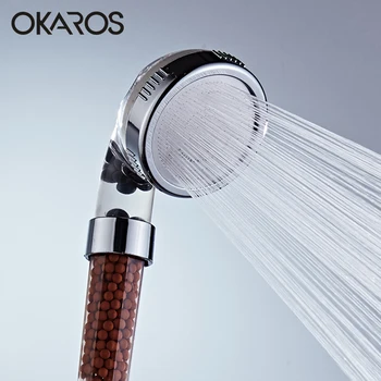 

OKAROS Bathroom3 Function Adjustable Jetting Shower Filter High Pressure Water Saving Shower Head Handheld Water Saving Shower
