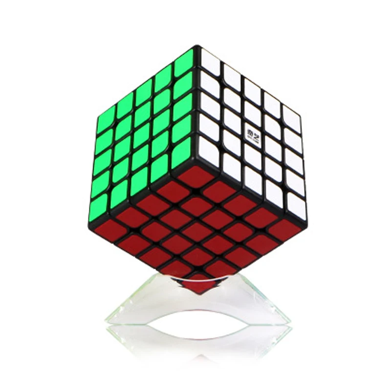 QiYi QiZheng 5x5x5, Магический кубик, чёрный, Stickess Профессиональный Скорость Детские Кубики Игрушки головоломки Обучающие Cubo Magico, игрушки в подарок