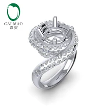 Caimao дизайн 8,5 мм круглый 14 к белое золото 1.15ct натуральный полный разрез Алмазный кольцевая заклепка