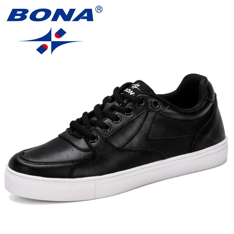 BONA/Новинка года; дизайнерская модная повседневная обувь; женские удобные дышащие кроссовки на шнуровке; женская обувь на плоской подошве; повседневная женская обувь - Цвет: Black