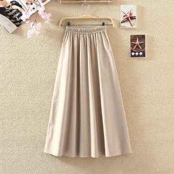 

2019 Summer Women Long Skirts Vintage Cotton And Linen High Waist Women Skirts Saia Summer Skirt Womens Jupe Femme Saias Faldas
