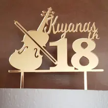 Персонализированное имя музыкальная гитара 18 18 топперов для торта на заказ 18 счастливое украшение для торта ко дню рождения товары для дня рождения