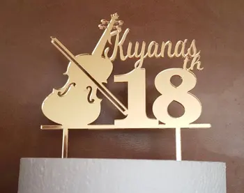 

Personalized Name Music Guitar 18 Eighteen Cake Toppers Custom Eighteen Happy Birthday Cake Decoration Birthday Party Supplies