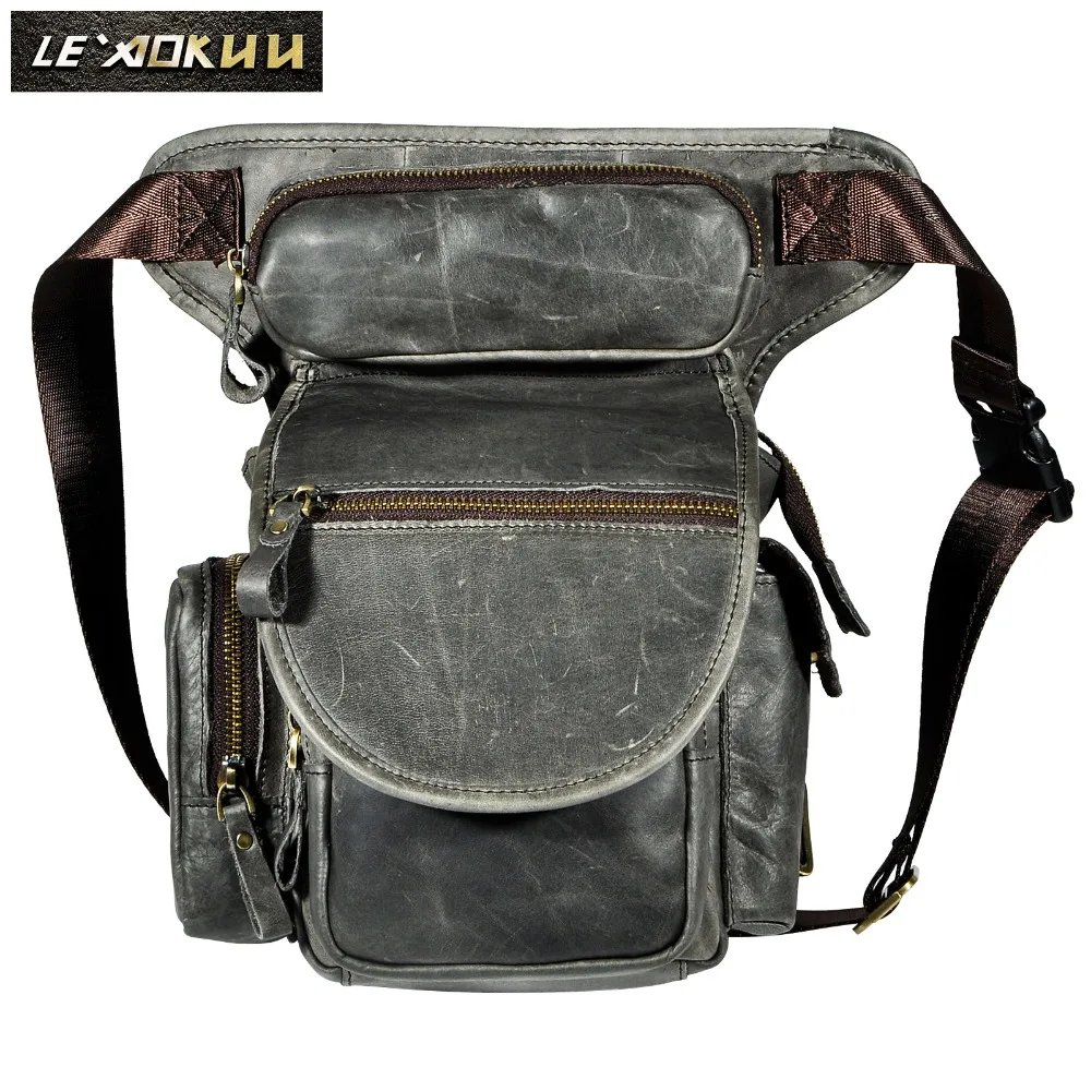 Кожа Для мужчин Дизайн Повседневное Messenger Sling Bag Многофункциональный серые модные путешествий тяжелых пояс обновления для ног сумка