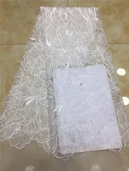 Best Quality African Lace Fabric White Lace fabric High Quality Beautiful French Sequins Mesh Lace Fabric For Wedding X12 Best Quality African Lace Fabric White Lace fabric High Quality Beautiful French Sequins Mesh Lace Fabric For Wedding X12