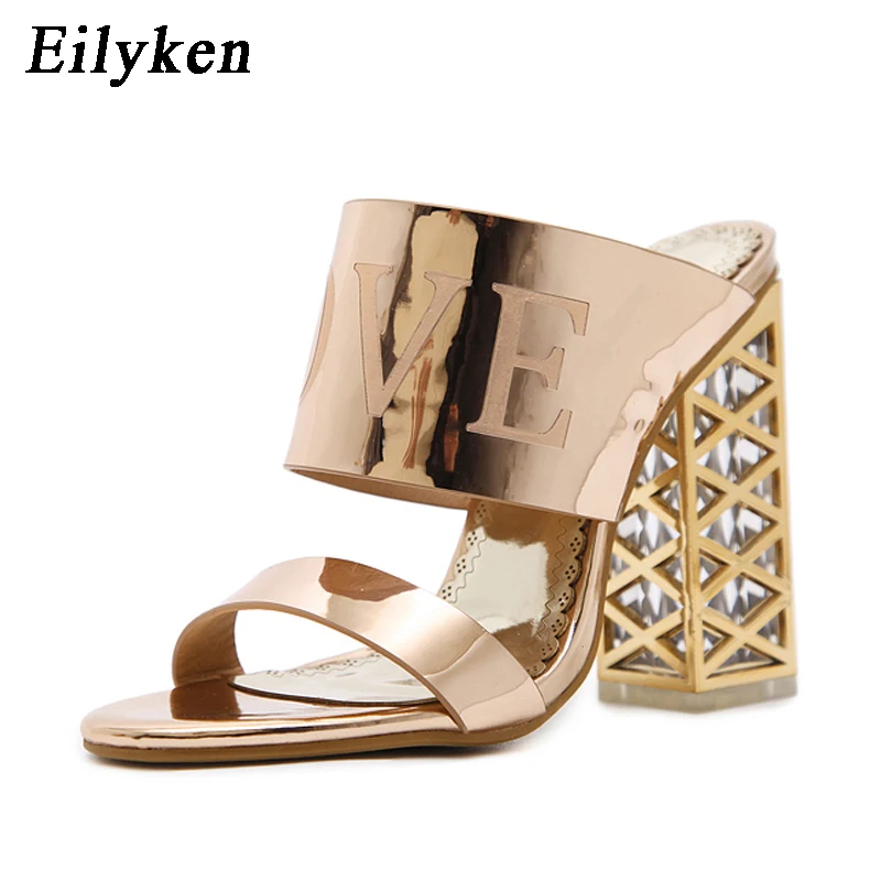Eilyken/женские босоножки; коллекция года; Летние сандалии-гладиаторы; женские босоножки на квадратном каблуке с кристаллами; обувь для вечеринок; размеры 34-40
