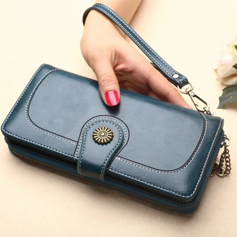 SUNNY SHOP Кошелек женский кожаный кошелек дорожный Органайзер Длинный на молнии