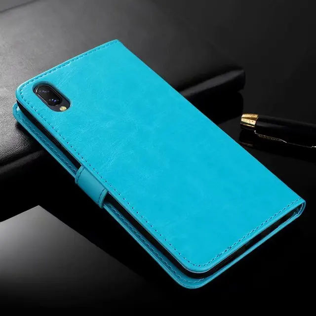 For Vivo V11 Case Luxury Retro PU Leather Wallet Flip Case Soft TPU