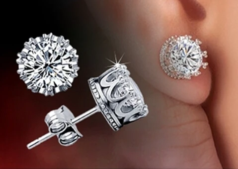 Женские и мужские серьги гвоздики с цирконием золотистого цвета|earrings fashion|fashion