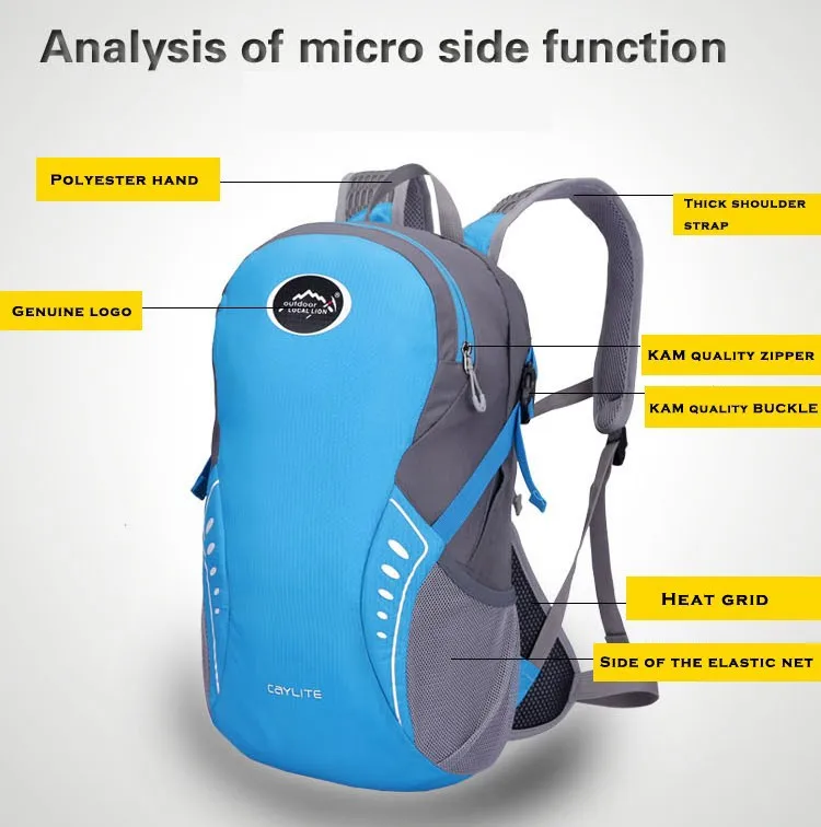 Top LOCAL LION Moutain Backpack Bike Packsack Road Cycling Bag Travel Running Sport Cycling Backpack+2L Water Bag 37