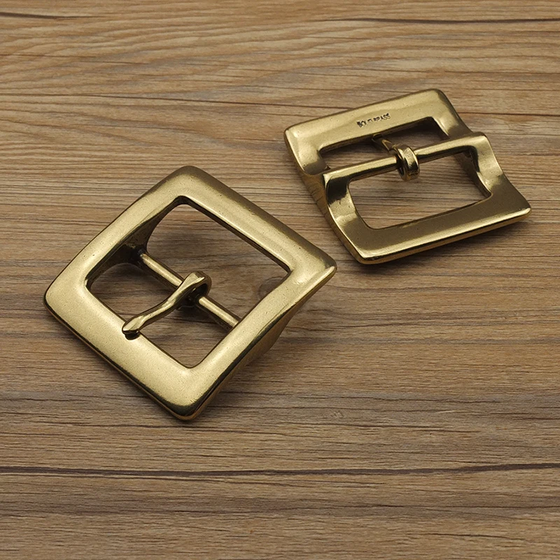 DIY Johnleather Craft Hardware Solid Brass Center Bar Belt Buckle
