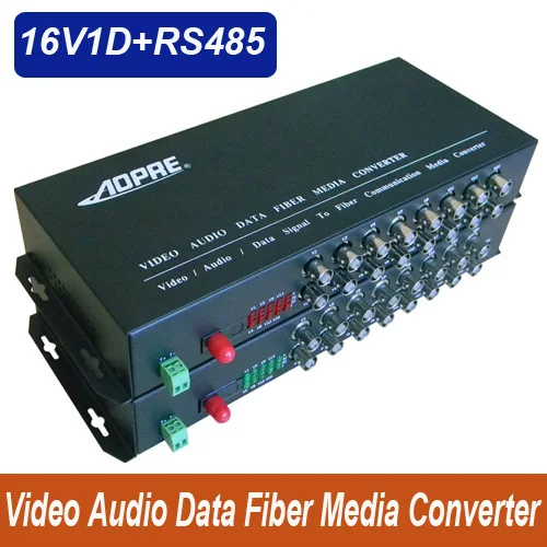 

High quality 16 channel video data Audio fiber optic media converter with RS485 - up 20KM Singlemode