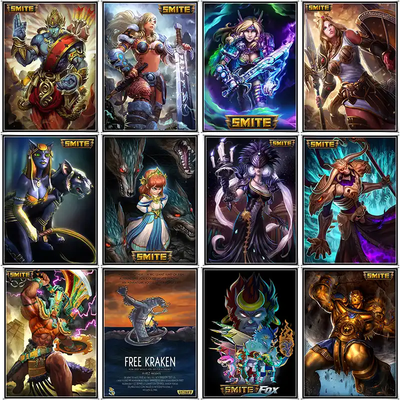 GOD Hero Fight Playing Hot Online Game 42/"x24/" Poster 001 Smite